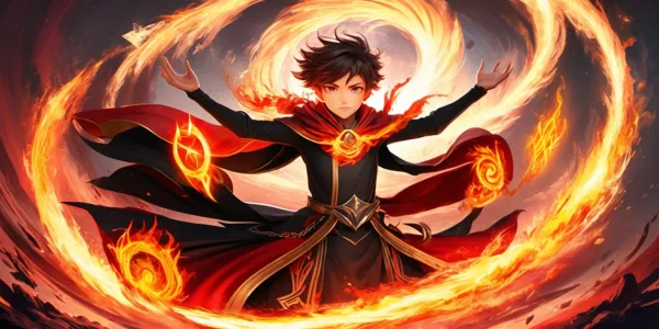 Flaming Ascendance: Unleashing the Explosive Artistry of a Genshin Pyro Catalyst Prodigy image